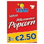 Tayto Salted Microwave Popcorn 3 Pack (80 g)
